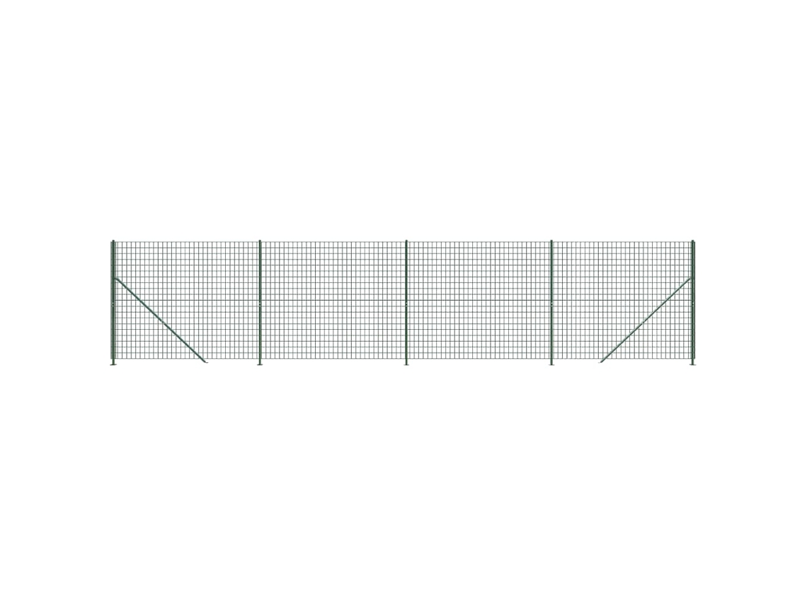 Cerca de Malha de Arame com Flange 1.6X10 M Verde VIDAXL