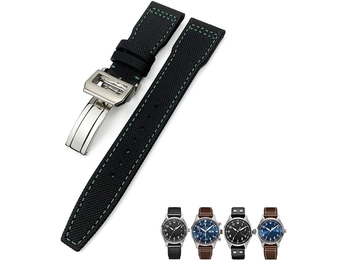 Pulseira de couro com 24 Mm Confortável Água Resistente Fivela Aço Inoxidável S/MARCA