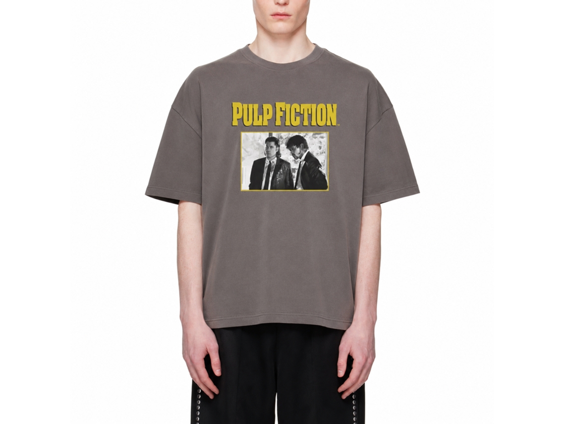 Rockinstone Men's T-shirt Pulp Fiction Scenes Graphic Print Tee Dark Shadow Size:xxl