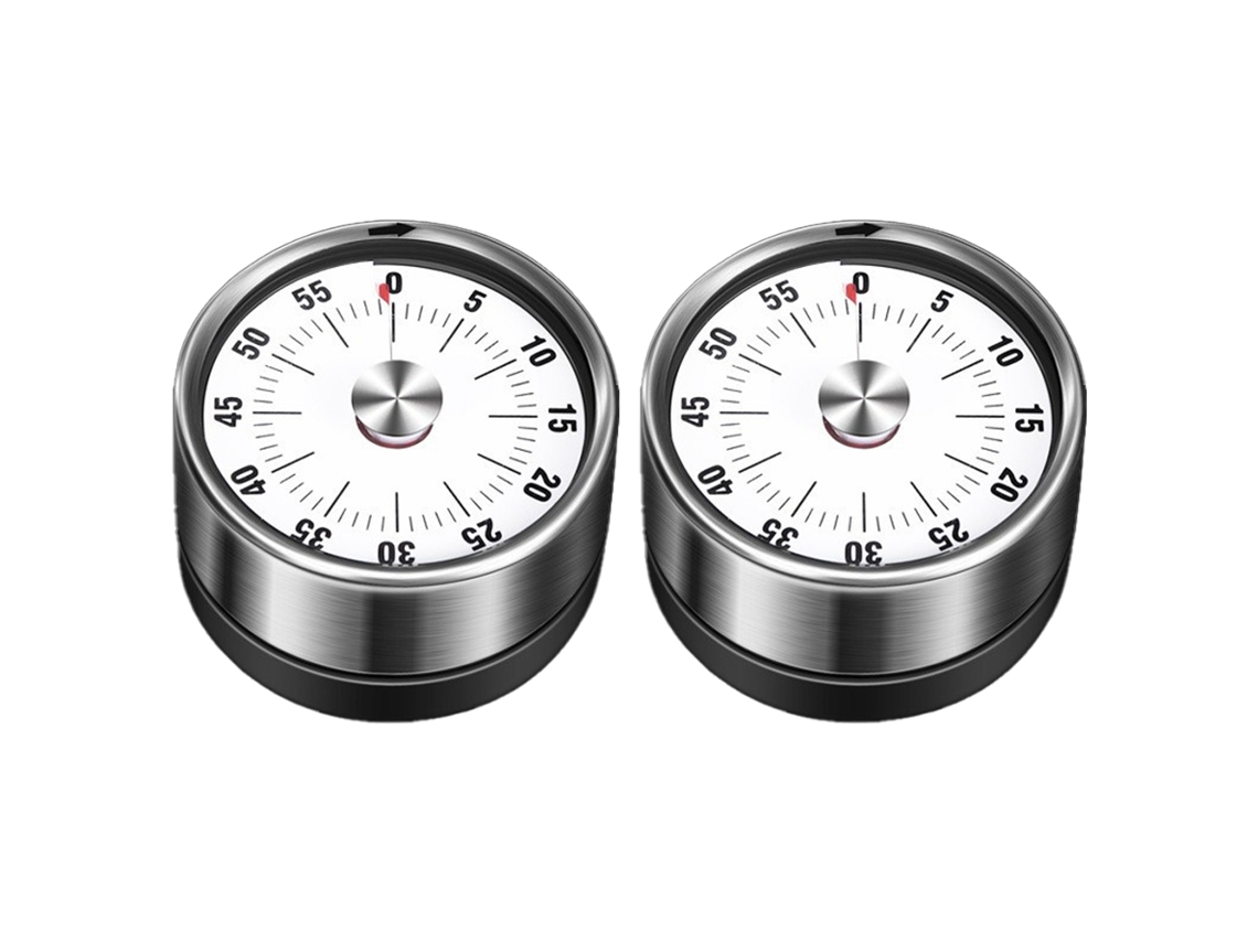 Conjunto de 2 Cronômetros Mecânicos para Balança Cozinha Cronômetro Mecânico Branco Munique AQUAFORGE