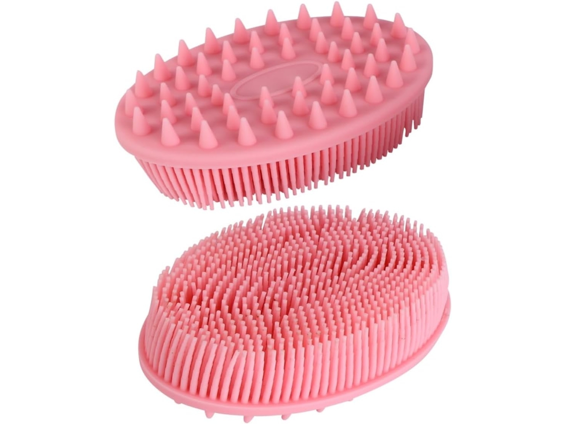 Conjunto De 2 Escovas Banho Silicone Para Massagem Compactas E Flexíveis