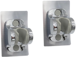 Suporte Ajustável De 2 Peças Em Plástico Abs Com Base Adesiva Para Fixação Do Chuveiro.