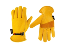 Luvas De Couro 24cm, Pulso Ajustável, Jardim, Obra, Motocicleta, Tamanho Grande, 1 Par