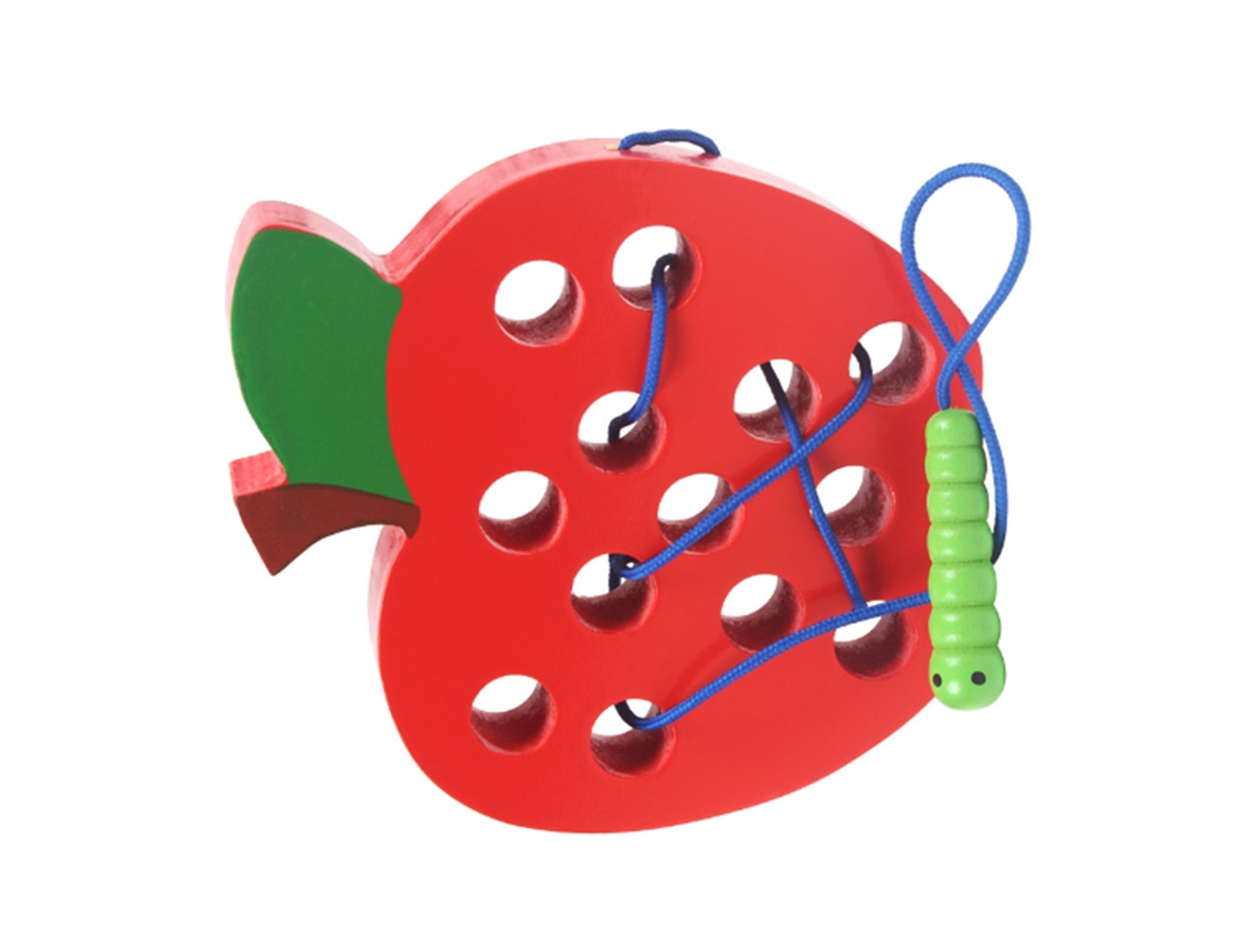 Primerox brinquedo de Madeira Lagarta Comendo Frutas Jogo de Costura Infantil Educação Precoce