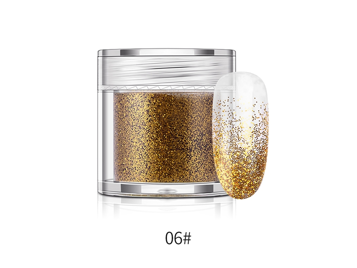 Polvo De Glitter Para Uñas Pigmento De Manicura En Botella 10g (oro)