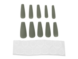 10pcs Unhas Falsas De Pressão Longas Cofre Com Brilho Para Decoração De Unhas Manicure Feminina N5355-03