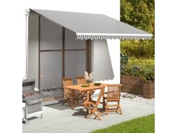 Vidaxl Tecido De Substituição Para Toldo Antracite E Branco 380x345 Cm Poliéster