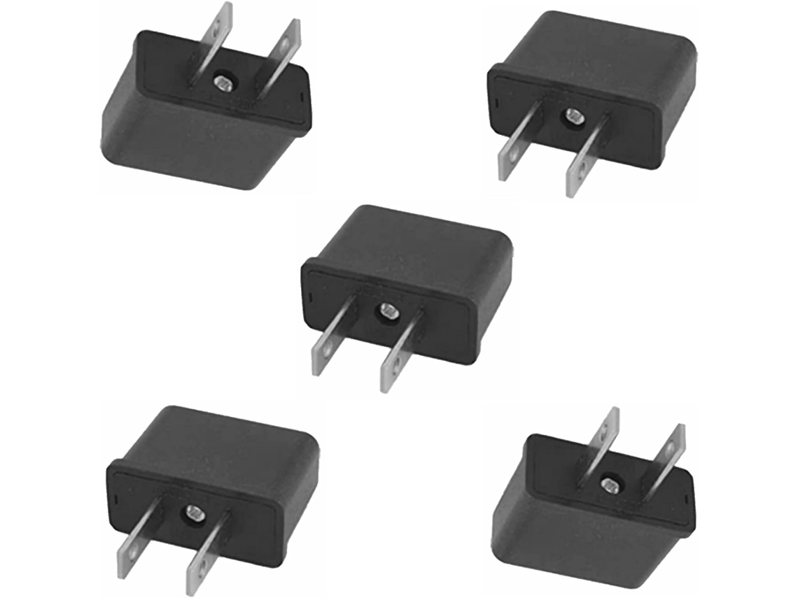 Conjunto De 5 Adaptadores Conversores Fr Para Us, Plugue Europeu Para Americano