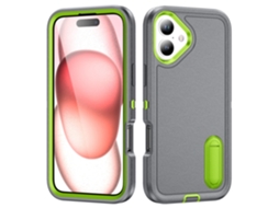 Capa Para Iphone 16plus - Resistente A Impactos E Quedas, Com Suporte Invisível Integrado. Cinza Hexinyigjly