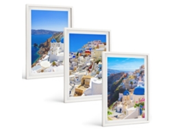 Conjunto De Pinturas Arquitetura Paisagística Oia Santorini Espelharte (3 Peças 40x60 Cm)