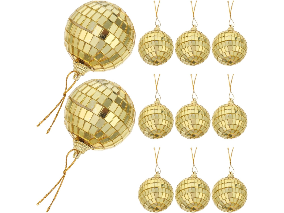 Conjunto De 12 Bolas De Discoteca Penduradas De 5 Cm Com Espelho Refletivo Para Decoração De Festas, Natal Conjunto De 12 Bolas De Disc Gokoco