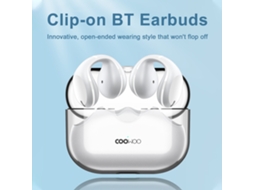 Mali fones de Ouvido Sem Fio Coowoo Clip on Condução Aérea Bt 5.2 20h Reprodução Ipx6 Carregamento Sem Fio para Esportes