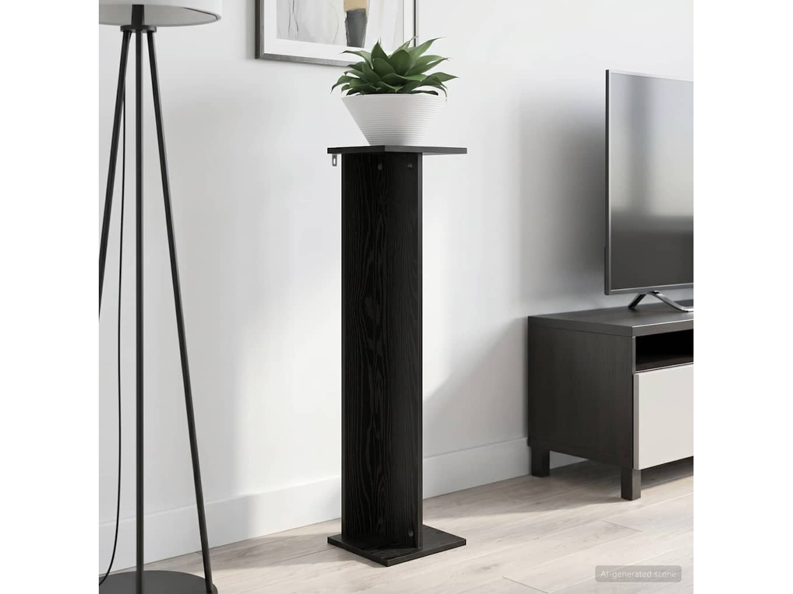 Vidaxl Suporte Para Plantas Carvalho Preto 25 X 25,5 X 100,5 Cm
