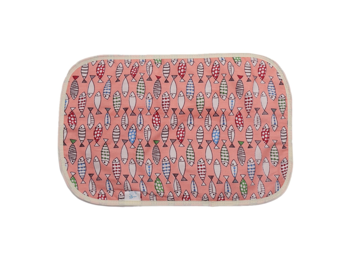 Toalla Pañal Bebé Impermeável De Algodão 3 Camadas (peixe Rosa)