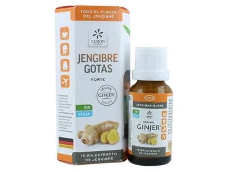 Extrato de Gengibre Gotas Sem Glúten Bio Vegan 20Ml LEMON PHARMA