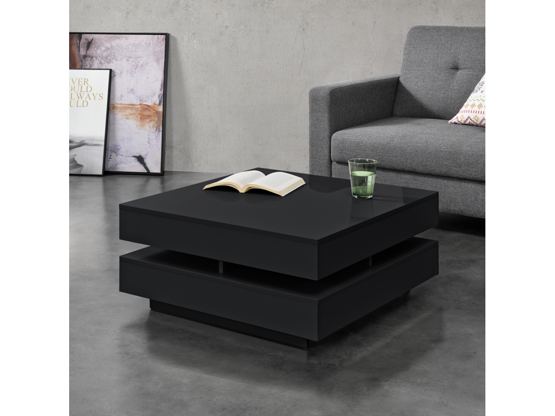 Mesa de Centro [EN.CASA] Märsta  (Preto - Cartão com face de melamina - 75 x 75 x 35,5 cm)