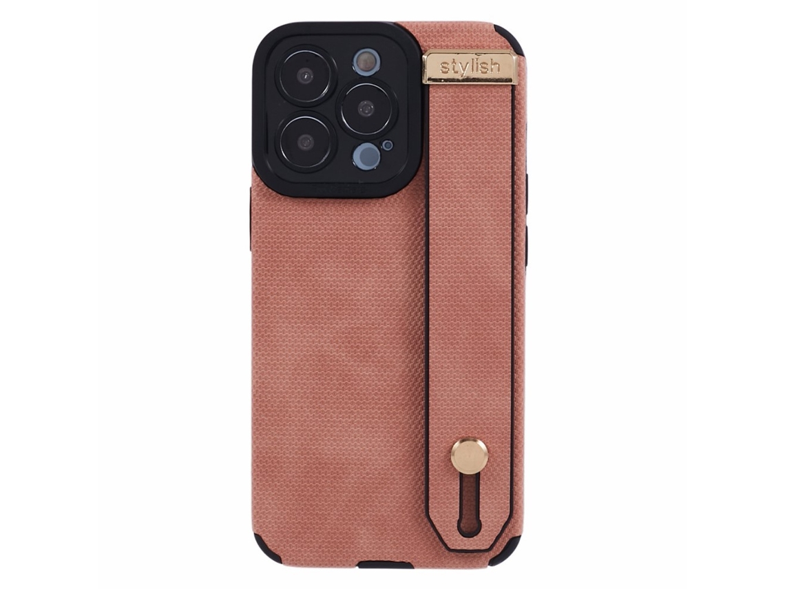 Suporte Casa Para Iphone 13 Pro Pele Sintética Rosa