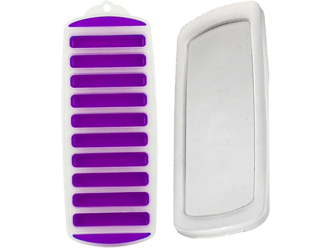 Forma De Gelo Cilíndrica De Silicone Com 10 Compartimentos Em Formato De Bastão - Não Desenforma Facilmente