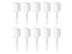 10 Peças Pente De Dentes Largos Em Forma De Z Elegante Portátil Dupla Face Pente De Linha Do Cabelo Ferramenta De Estilo Glitter Prata Brilvibera