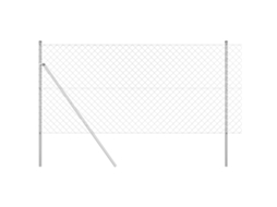 Conjunto 1 Poste De Cerca Vidaxl Prateado Aço (25 X 1,2 M)