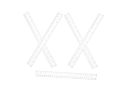 Conjunto De 5 Réguas Transparentes Plástico Com Medidas Em