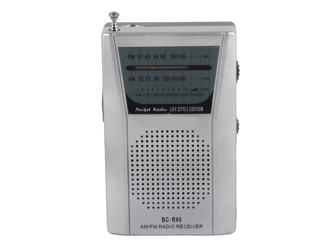 Ats radio Mini Am Fm com Funções de Memória e Ajuste Fácil Receptor Digital Portátil Bcr60 (2 Pilhas Aa)