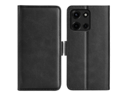 Capa Tipo Carteira De Couro Com Textura De Bezerro Para Motorola Moto G 5g (2025) Preta