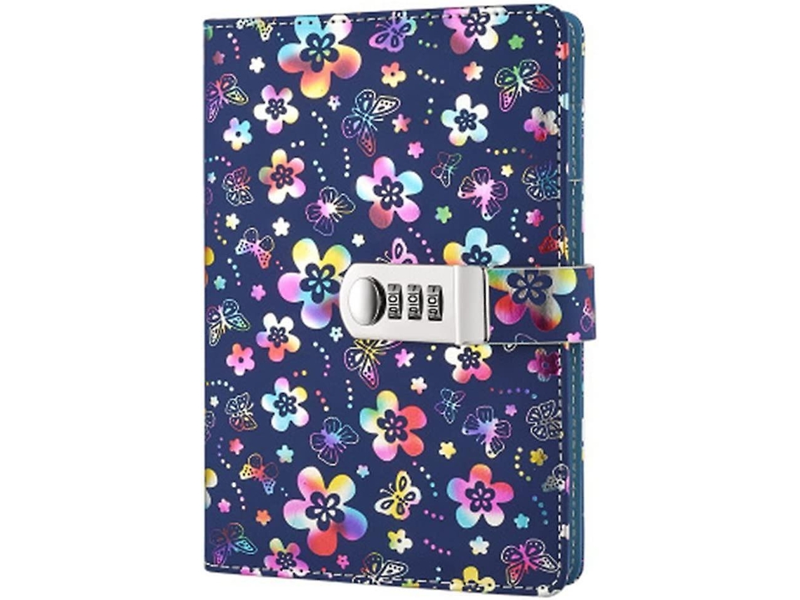 Agenda De Couro Pu Com Cadeado Senha, Tamanho A5, Trava Combinação, Diário Pessoal Senha (multicolorido)-aquaforge