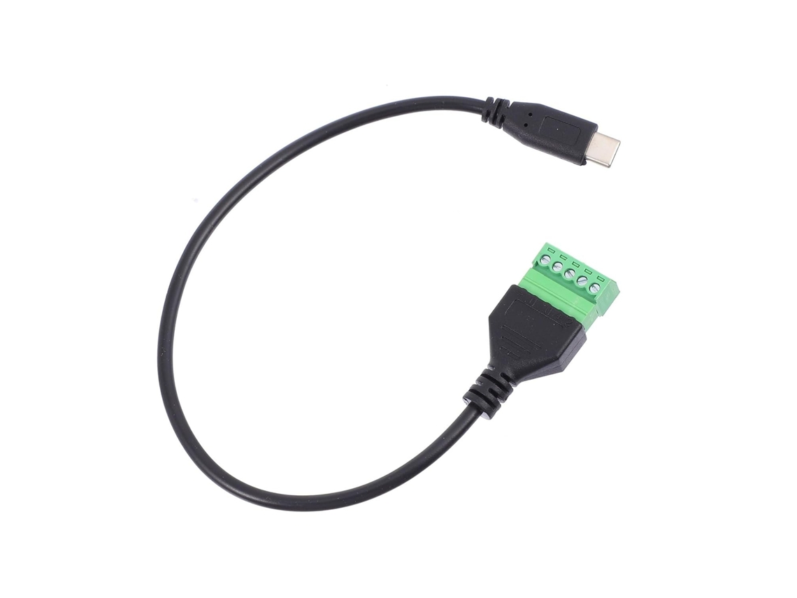 Adaptador Usb Tipo C Para Conector De Cobre 5 Pinos, Preto