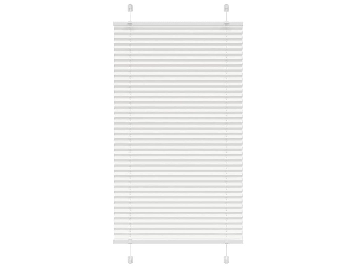 Vidaxl Branco Plissada Cega 75x150 Cm Largura Tecido 74,4 Cm Poliéster