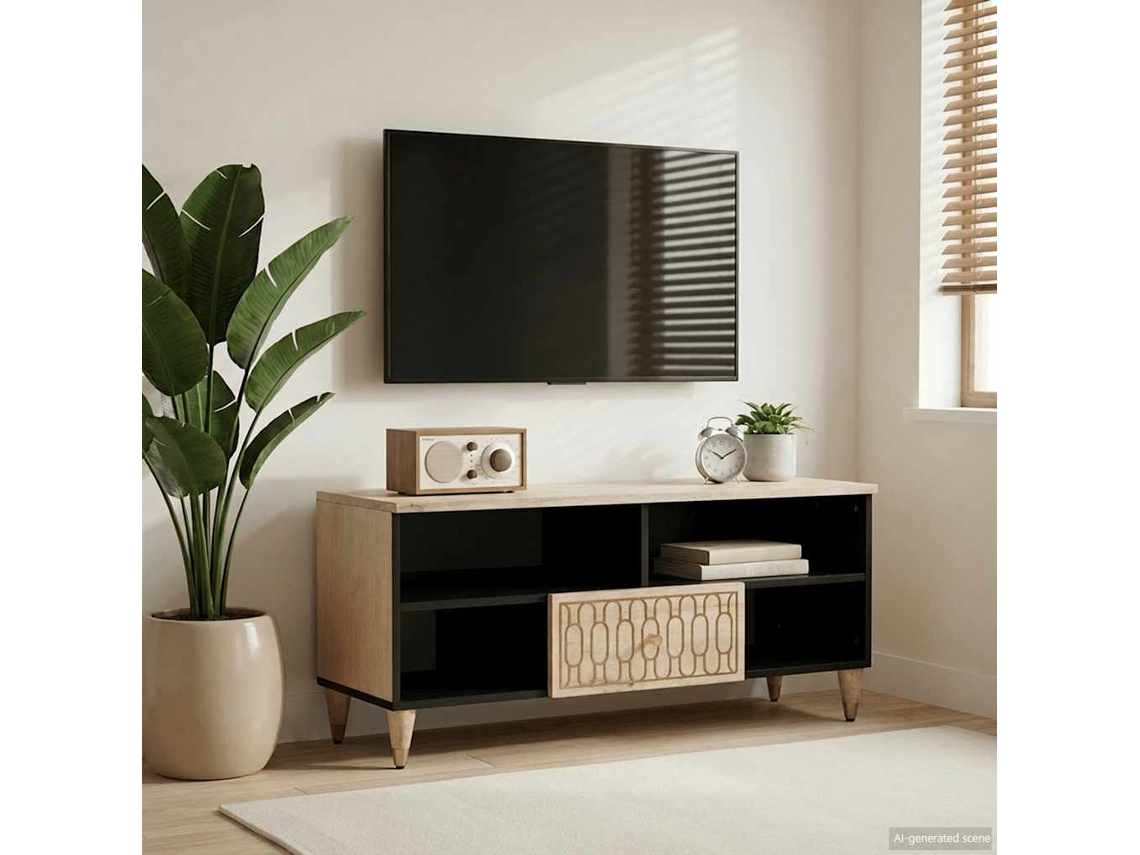 Vidaxl Móvel De Tv 100x33x46 Cm Madeira De Mangueira Maciça