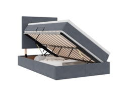 Cama com Arrumação e Led Cinza Escuro Veludo MAISON EXCLUSIVE (120x200 cm)