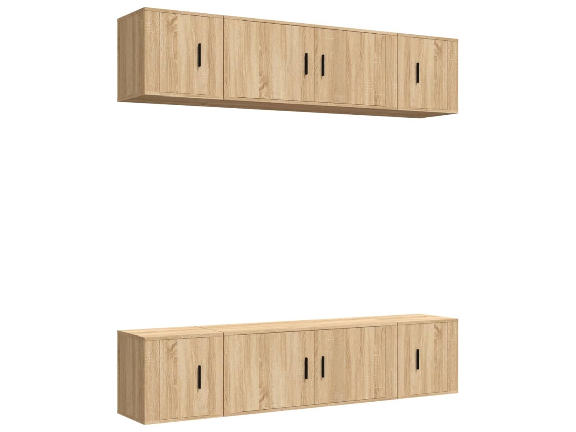 Tv Cabinet Set, Tv Cabinet Sets Vidaxl Marrom Madeira Processada (n/a)