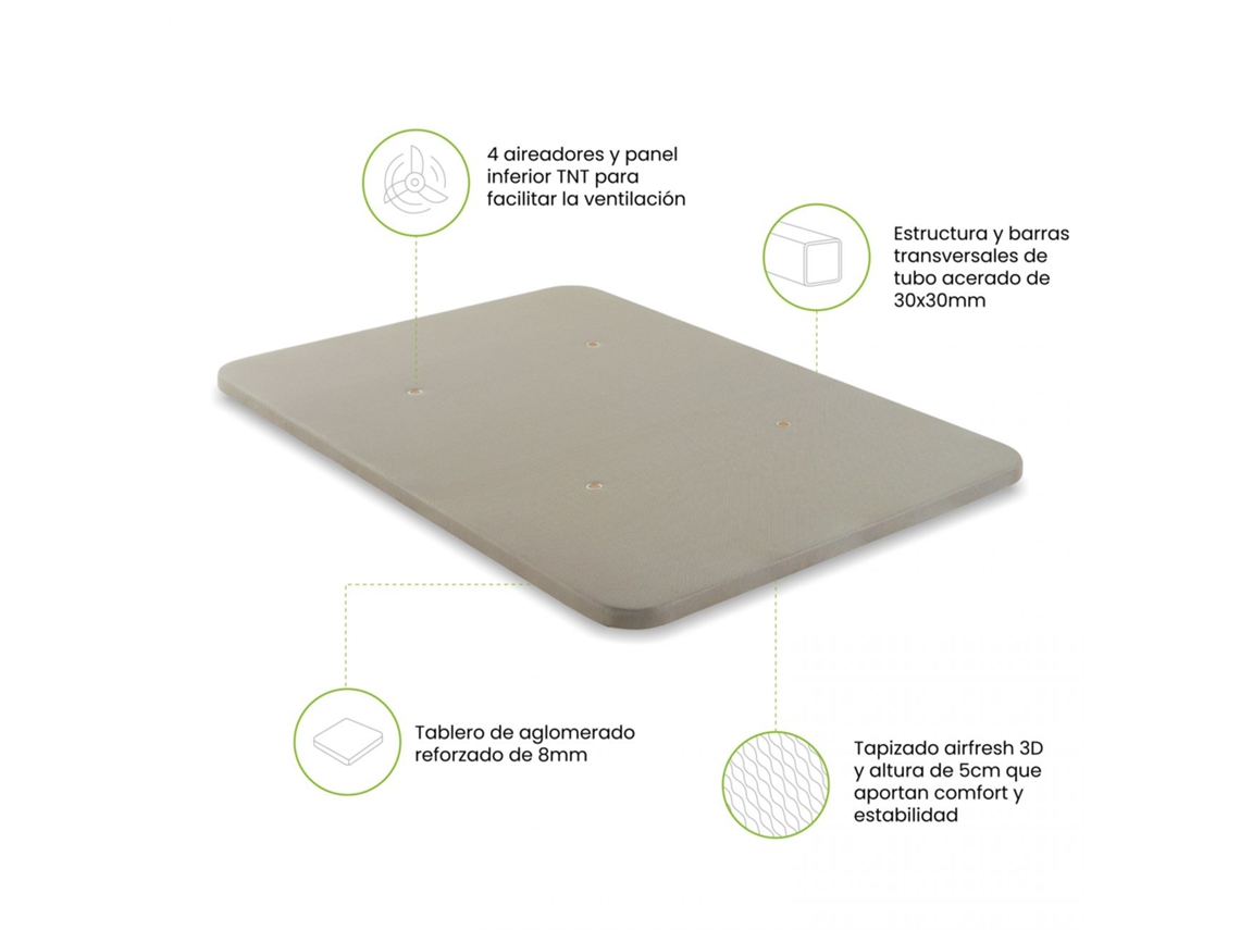 Base Tapizada Air Bege 150x190 cm