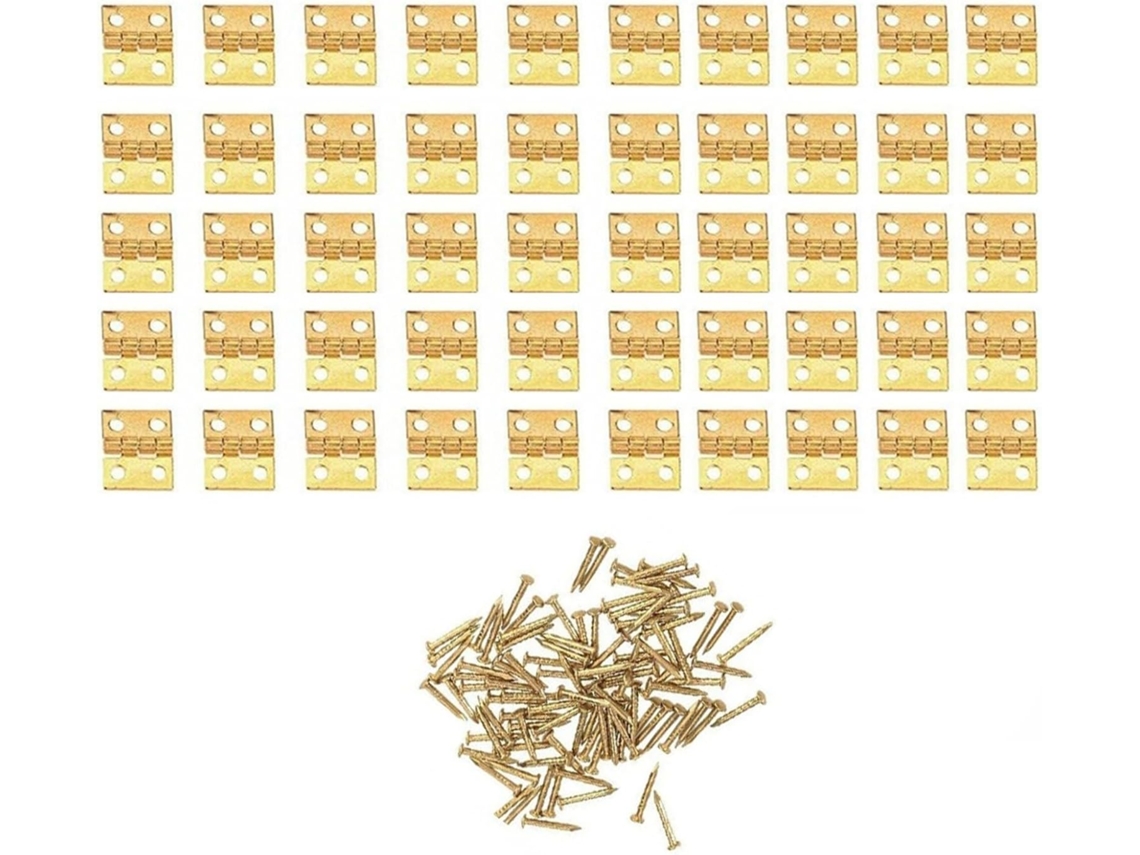 Dobradiças De Cobre Puro Para Caixas, Dobradiças Pequenas E Maciças Para Uso Em Miniatura, Pacote Com 50 Unidades