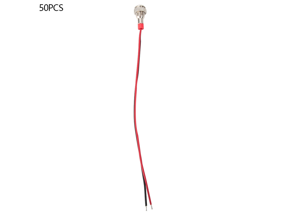 50pcs Indicador Led De Aviso Metal Ip65 Bem-8c 8mm Vermelho 12v Para Carro Modificação