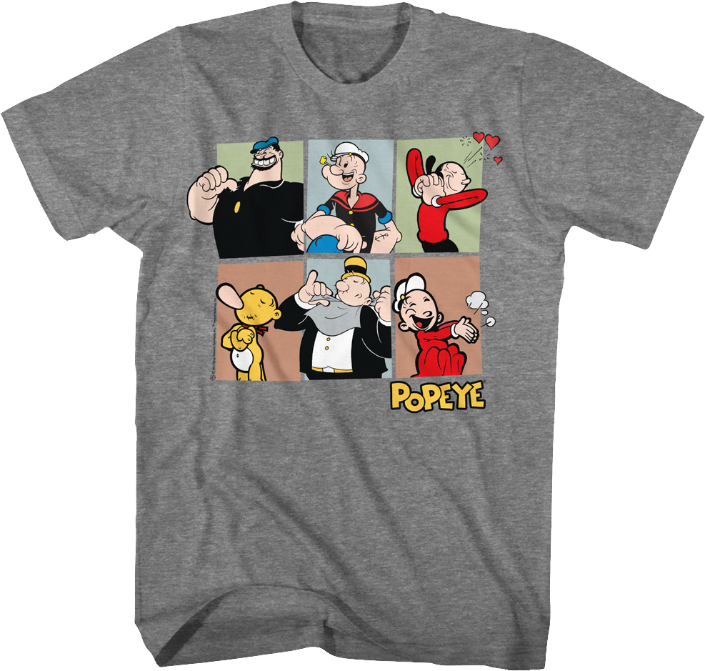 T-Shirt Unissexo DEEPSTONE Classic Characters Popeye Urze Grafite Xxxl