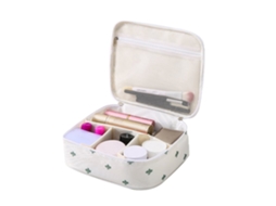 Bolsa De Maquiagem Com Divisórias Ajustáveis Bolsa De Maquiagem Para Meninas Ees Amigas Branco*