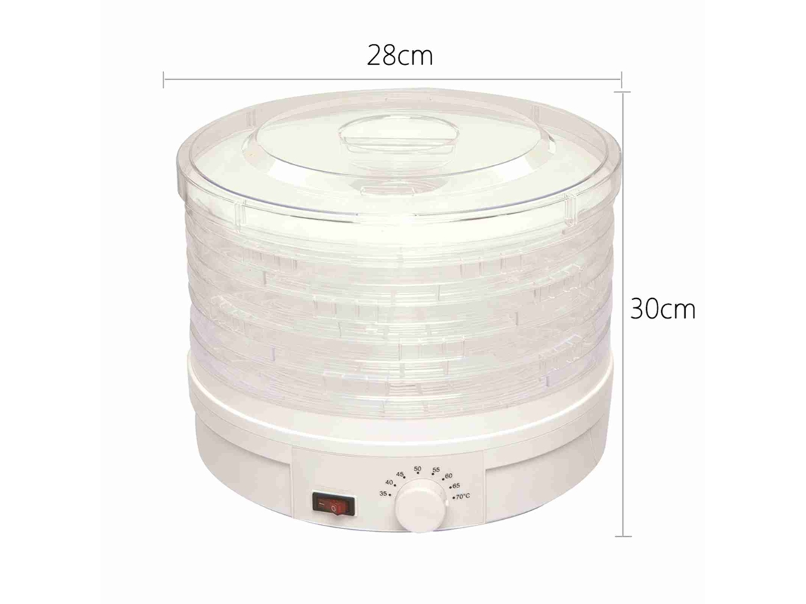 Desidratador elétrico de alimentos, 5 bandejas, com termostato ajustável, para frutas, carnes, ervas S/MARCA