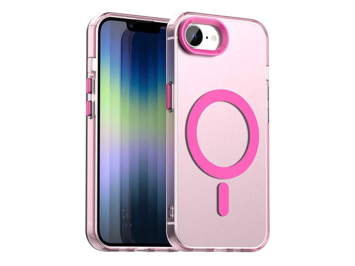 Capa Híbrida Para Iphone 17e / 16e - Pc E Tpu Com Magsafe | Candy Design - Vermelha