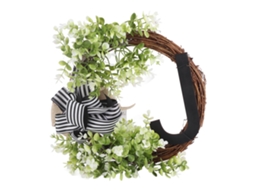 Guirnalda Decorativa Para Porta Principal Com Laço E Letras 26 Para Exterior Jardim Boas-vindas