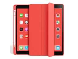 Capa Para Ipad 11 (a16) 11 Polegadas Com Ranhura Para Caneta Em 3 Dobras Vermelho