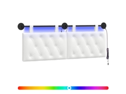 Conjunto 1 Cabeceira Suspensa Vidaxl Branco Tecido (130 X 55 X 7 Cm)