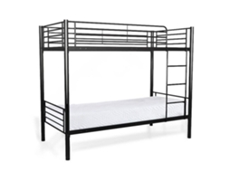 Beliche Duplo 90Cm Metal Preto 1 Colchão 90X190Cm SALDOSYSTOCKS