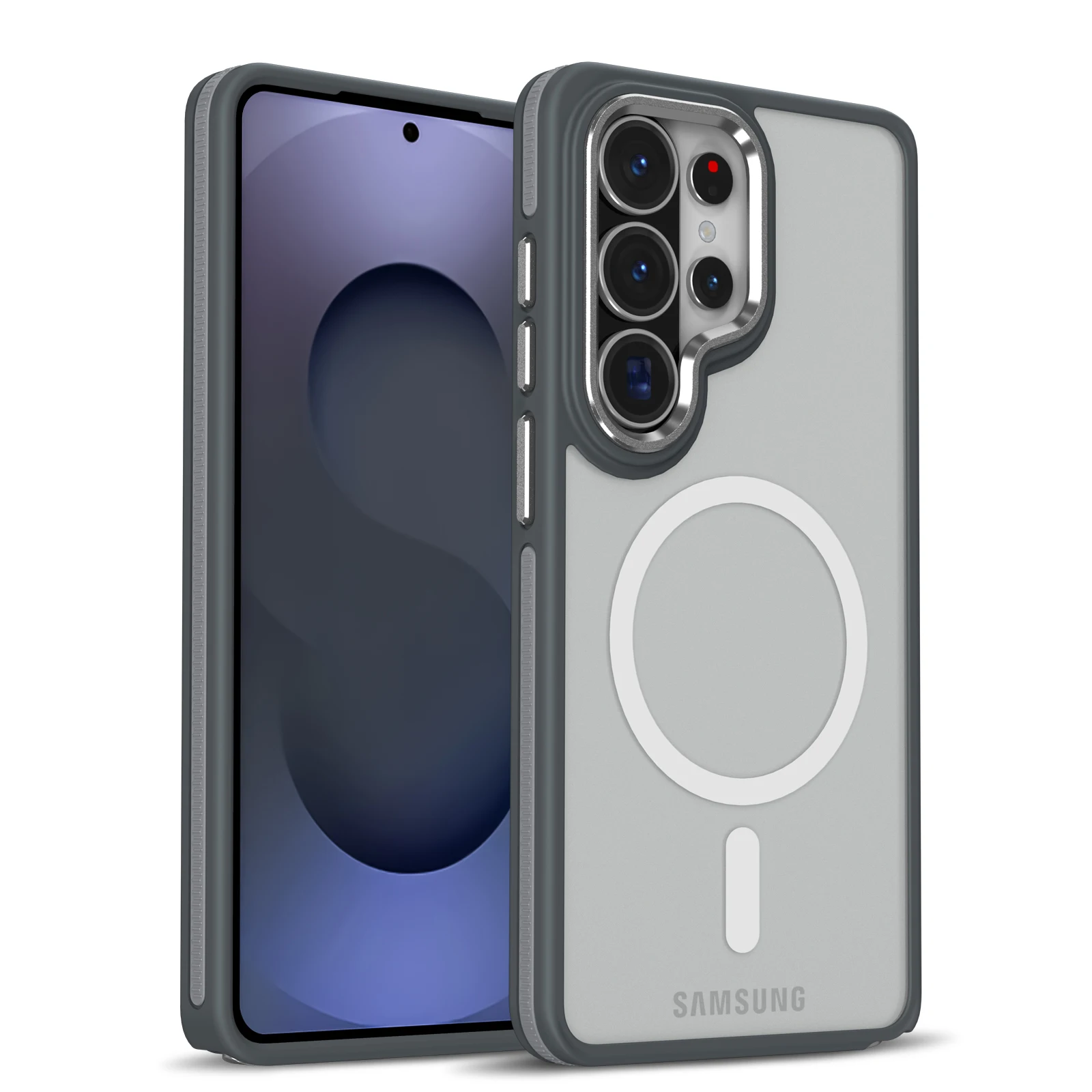 (galaxy S25 Fe, Cinza) Capa Magnética Fosca Para Celular Samsung, Resistente A Impactos E Quedas, Com Parte Traseira Rígida.