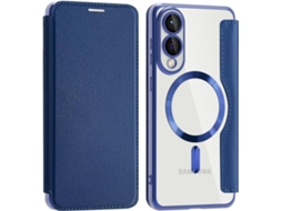 Capa Para Samsung Galaxy S25 Edge Com Porta-cartões, Em Couro Sintético Transparente Com Proteção Flip-up, Cor Azul Marinho.