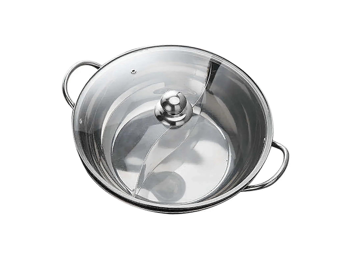 Panela Elétrica Dupla Face Em Aço Inoxidável De 5 Litros Com Tampa De Vidro Para Até 25 Pessoas. Grande Capacidade.