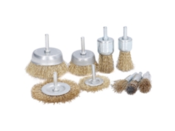 Conjunto de 9 escovas de aço inoxidável com revestimento de latão para limpeza e remoção de ferrugem.