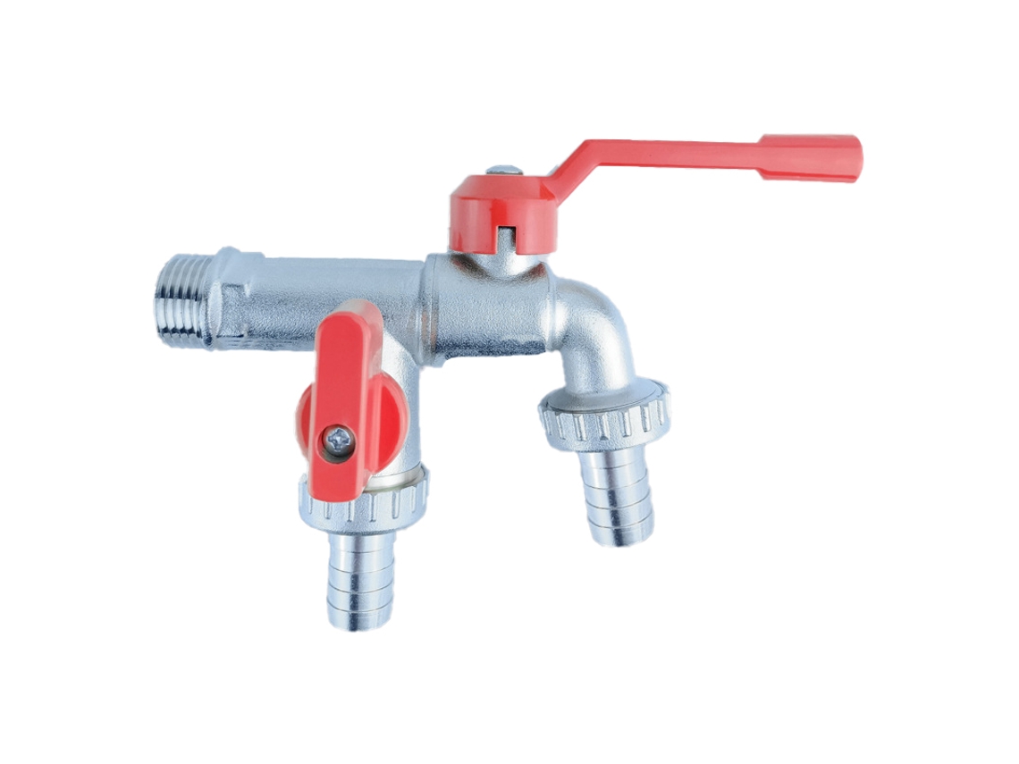 Torneira De Água Dupla Em Latão Vermelho Com Bico Aquaforge