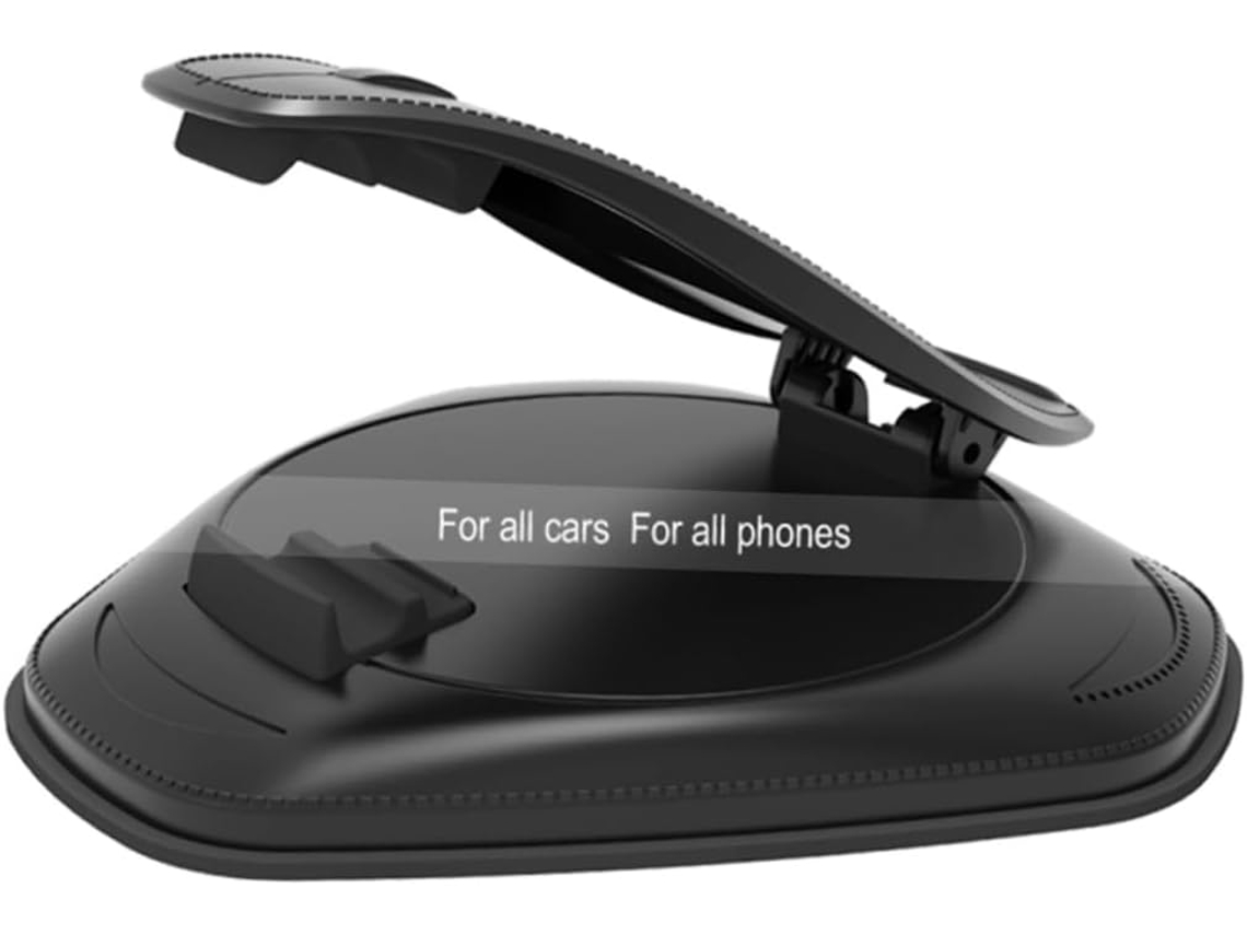 Suporte Giratório Preto para Celular no Painel, Ajustável em 15/30/45/60 Graus. SFUSHOS